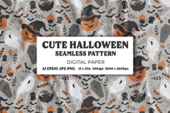 Seamless Halloween Digital Paper, Cute Pattern Design Product Image 1
