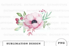 Watercolor flowers bouquet PNG Product Image 1
