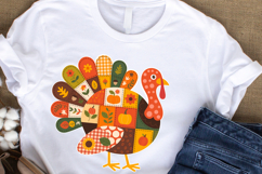 Patchwork Thanksgiving Turkey Cozy Fall Autumn Animal Product Image 2