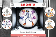 Car Coaster Mummy Beach Holiday Product Image 1