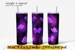 Butterflies tumbler design,20 oz skinny tumbler sublimation Product Image 1