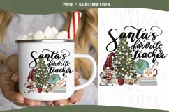 Santa's Favorite Teacher | Png Sublimation |Digital Download Product Image 1