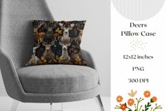 Deer Pillow Case Design, Forest Pillow Design, Forest Print Product Image 1