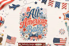 All American Baby Sublimation Design,4th of july Sublimation Product Image 2