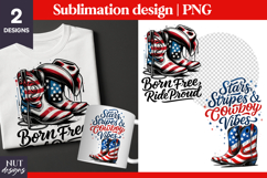 Cowboy boots, Patriotic quote, 4th of July, American flag Product Image 1