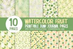 Watercolor Fruit Junk Journal Pages Product Image 1