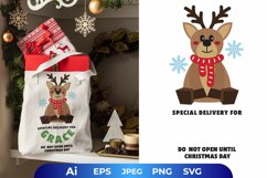 Christmas Deer with Custom Text for Gift Cover Template Product Image 1