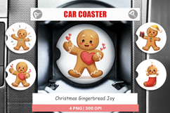 Car Coaster Gingerbread Christmas Joy Product Image 1
