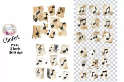 Music Notes. Overlay, Ephemera, PNG, Clipart, Watercolor Product Image 1