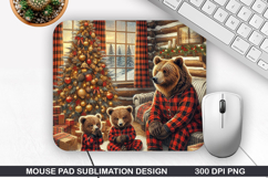 Bears Mouse Pad Sublimation, Christmas Mouse Pad PNG Design Product Image 1