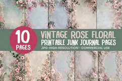 Vintage Rose Floral Junk Journal Pages Product Image 1