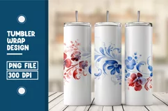 Watercolor Panting Of Flower Tumbler Warp Design Product Image 1