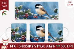 Cartoon Christmas Bird Mug Design, Winter Mug Template Product Image 1