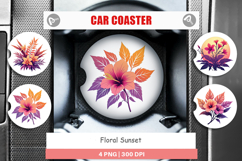 Car Coaster Sunset Florals Product Image 1