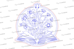 Book Flower Laser Cut, Book with Flowers Laser Cut Design Product Image 2