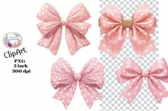 Pink, Bows, Shabby Chic, Ephemera, PNG, Clipart Product Image 1