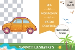 Hand Drawn Summer Car Illustration, Cartoon Car PNG Product Image 1
