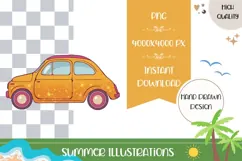 Hand Drawn Summer Car Illustration, Cartoon Car PNG Product Image 1