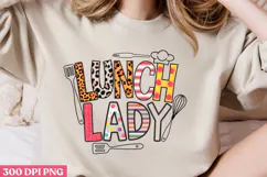 LUNCH LADY PNG, Lunch Lady Sublimation PNG Product Image 1