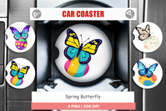 Car Coaster Spring Butterfly Product Image 1
