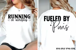 Fueled by puns SVG, Running on wordplay SVG PNG Product Image 1