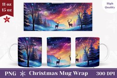 Magic Winter Forest Mug Design, Christmas Coffee Mug Wrap Product Image 1