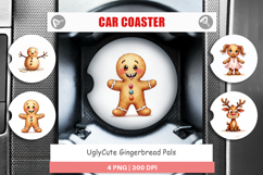 UglyCute Gingerbread Pals Car Coaster Product Image 1