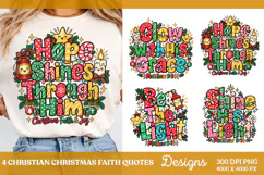 4 Christian Christmas Shirt Designs, 4 Nativity Faith Quote Product Image 1