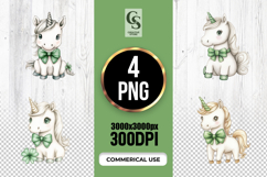 Cute Unicorn Green Bow Tie Clipart Sublimation PNG Product Image 1