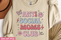 Anti social mom&#039;s club PNG,Retro Mama Sublimation Product Image 2
