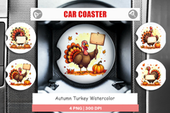 Autumn Turkey Car Coaster Product Image 1