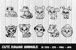 10 cute kawaii animals svg design Product Image 1