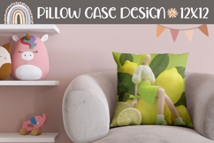 Lemon Pillow Design, Summer Pillow Sublimation, Lemons PNG Product Image 1