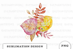 Watercolor Autumn Bouquet png Product Image 1