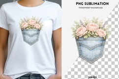 Denim pocket flowers png design for T-shirts Product Image 1