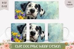 Dalmatian Mug Design, Flowers Mug Wrap, Dalmatian Dog Mug Product Image 1