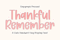 Thankful Remember - Cute Handwriting Display Font Product Image 1
