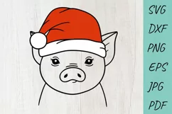 Christmas Svg | Pig Santa Claus Svg | Pig Svg Product Image 1