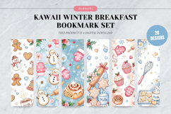 Kawaii Winter Breakfast Bookmark Set,Pastel Christmas Dessert Product Image 1