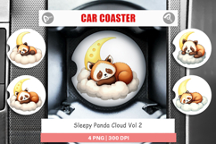 Car Coaster Sleepy Panda Cloud Product Image 1