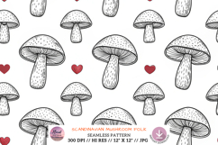 Scandinavian Mushroom Folk Seamless Pattern Product Image 1