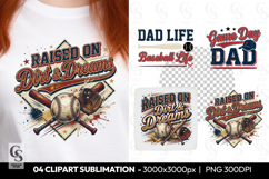 Raised on Dirt and Dreams Baseball Sublimation PNG Product Image 1