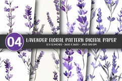 Lavender Floral Pattern Digital Paper Product Image 1
