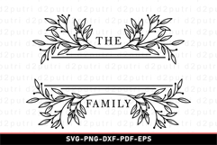 Floral wreath Family Monogram SVG Laser cut file Product Image 1