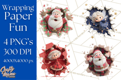Festive Wall Burst Christmas Character PNG Clip Art Product Image 1