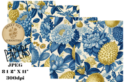 Shabby Chic, Blue, Flowers, Papers, Junk Journal Product Image 1