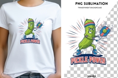 Pickle Power PNG | Funny Pickleball Design | Cartoon Pickle Product Image 1