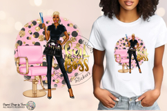Girl Boss Hairstylist PNG Black Woman Salon Sublimation PNG Product Image 5