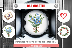 Valentine Blooms &amp; Notes Car Coaster Product Image 1