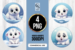 Baby Seal Clipart Sublimation PNG Product Image 1